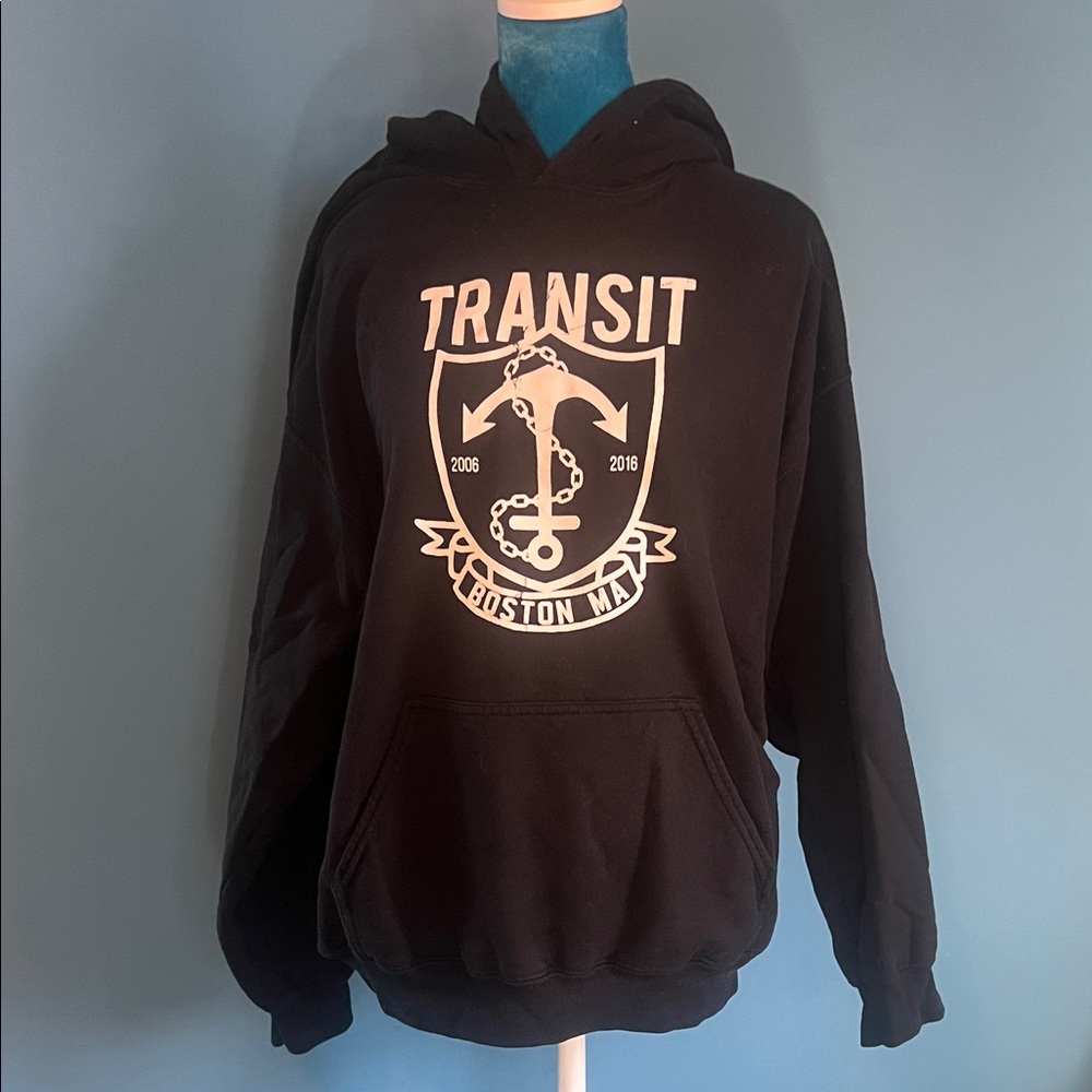 Black Transit Boston MA Hoodie
